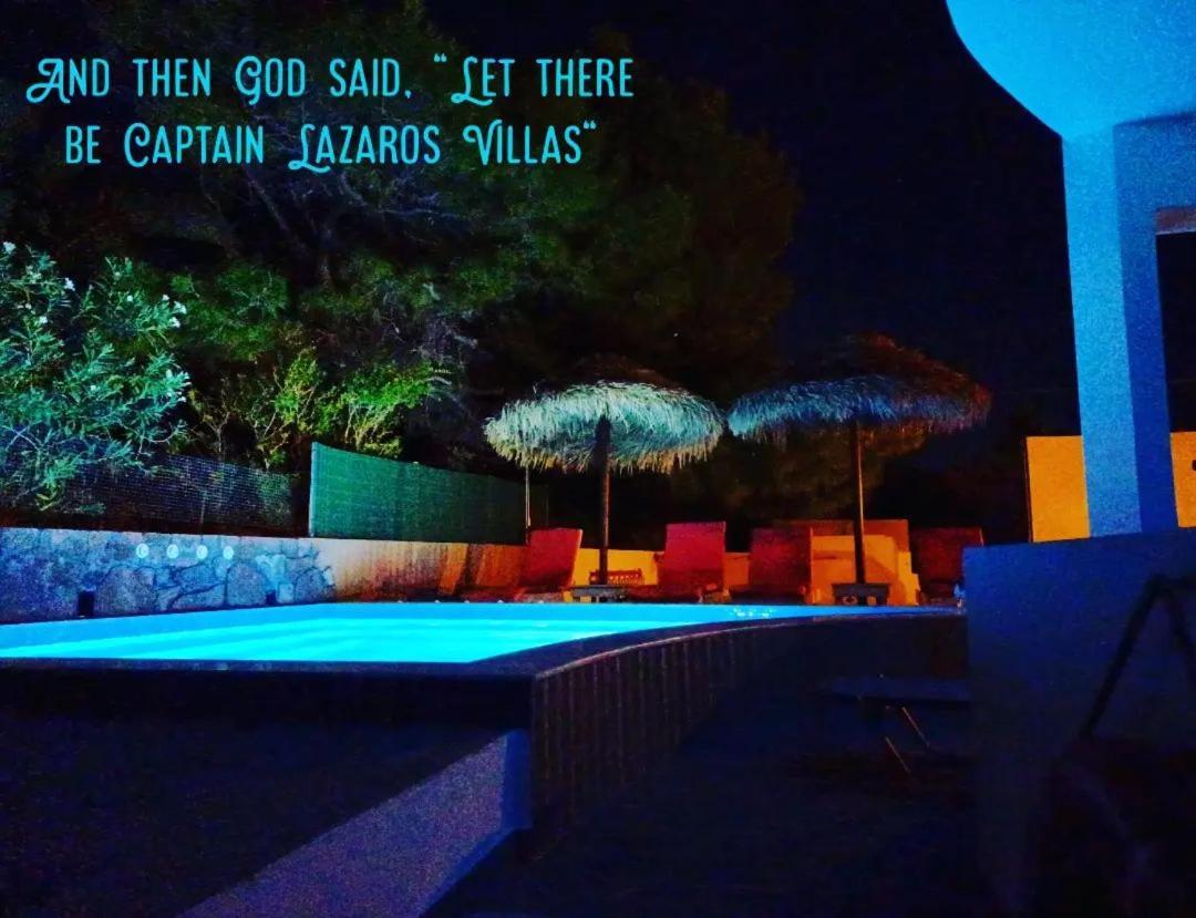 Located By The Sea One Beachfront Private Captain Lazaros Pool Villa With Loft In 750Sqm Spacious Private Plot-Jacuzzi-Sunrelax-Furnished Terace-Gazebo-Private Parking,Sleep 3 Adults And 2 Children, Just Steps From The Black Beach-Seaview Perissa  Exterior foto